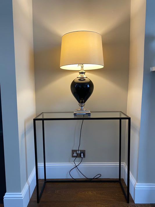 Glass Top Console Table