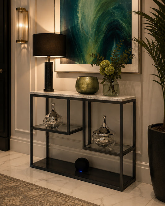 Tiered Shelf Steel Console