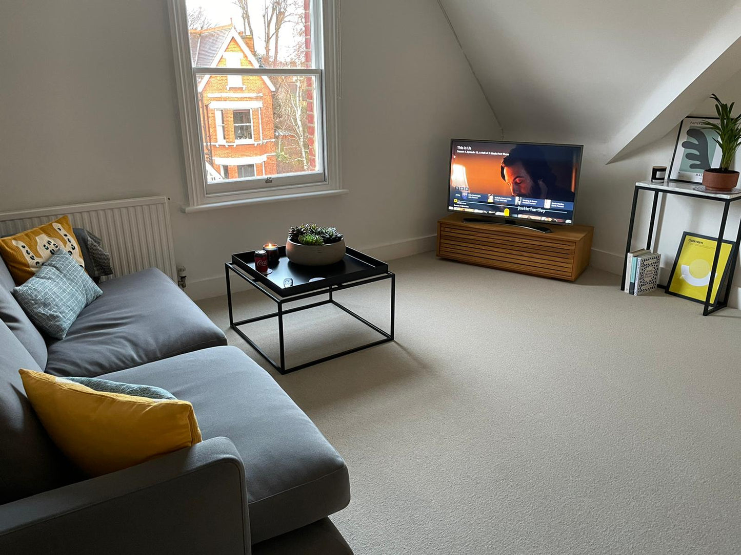 Black Metal Coffee Table - RESS Furniture Ltd. Living Room View