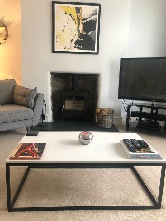 Large Calcatta Marble Topped Coffee Table - RESS Furniture Ltd