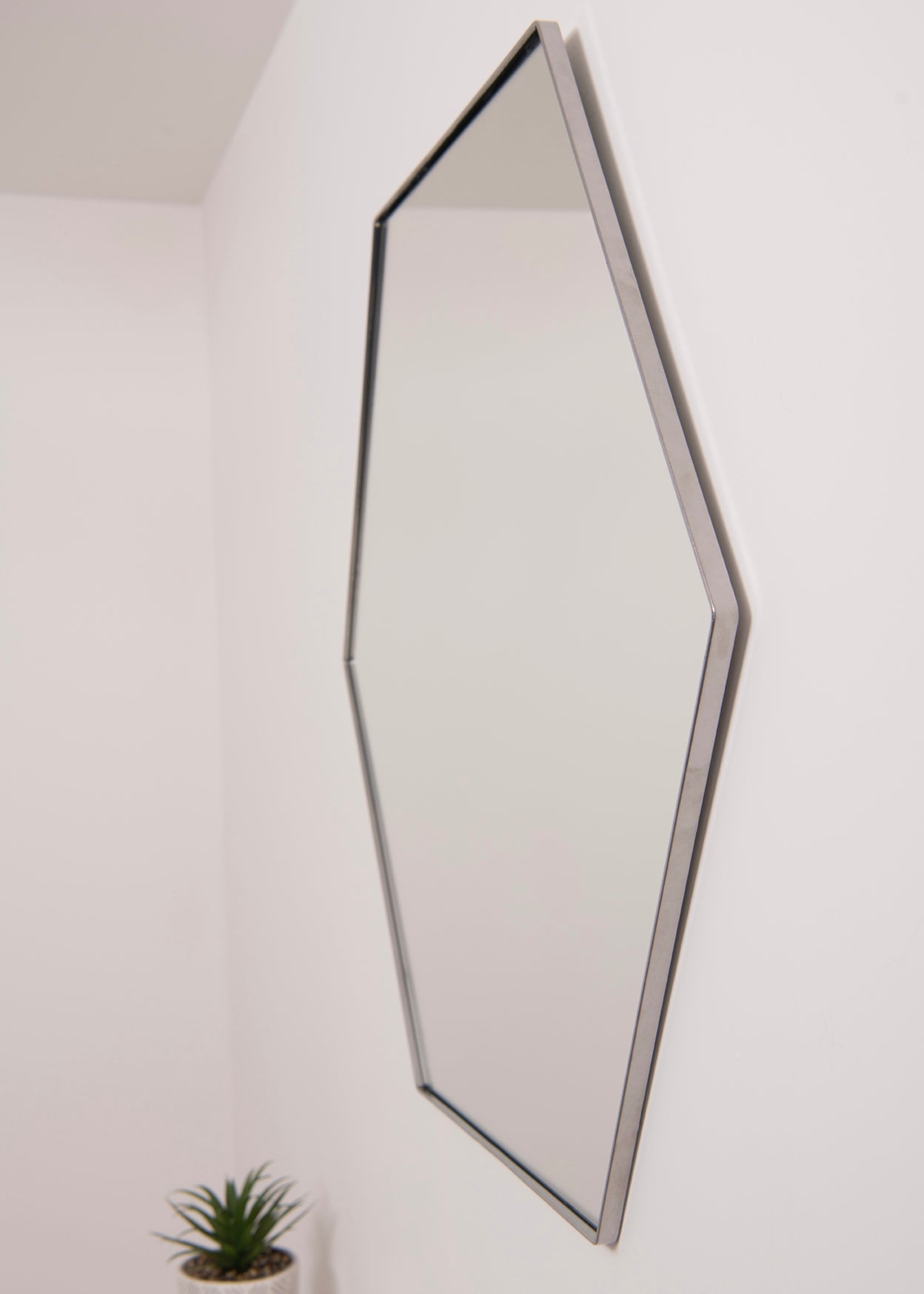 Geometric Hexagon Wall Mirror - RESS Furniture Ltd. Chrome