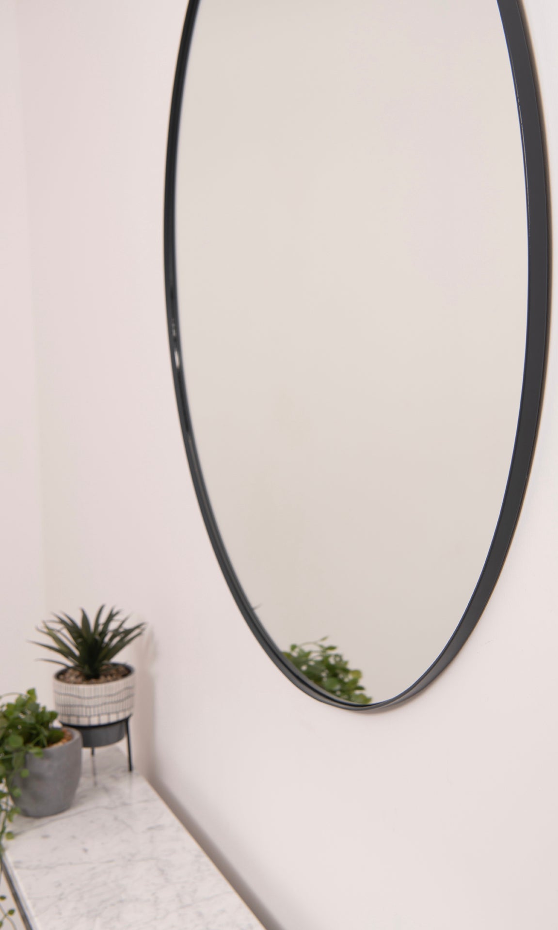 Large Round Wall Mirror- RESS Furniture Ltd. Matte Black