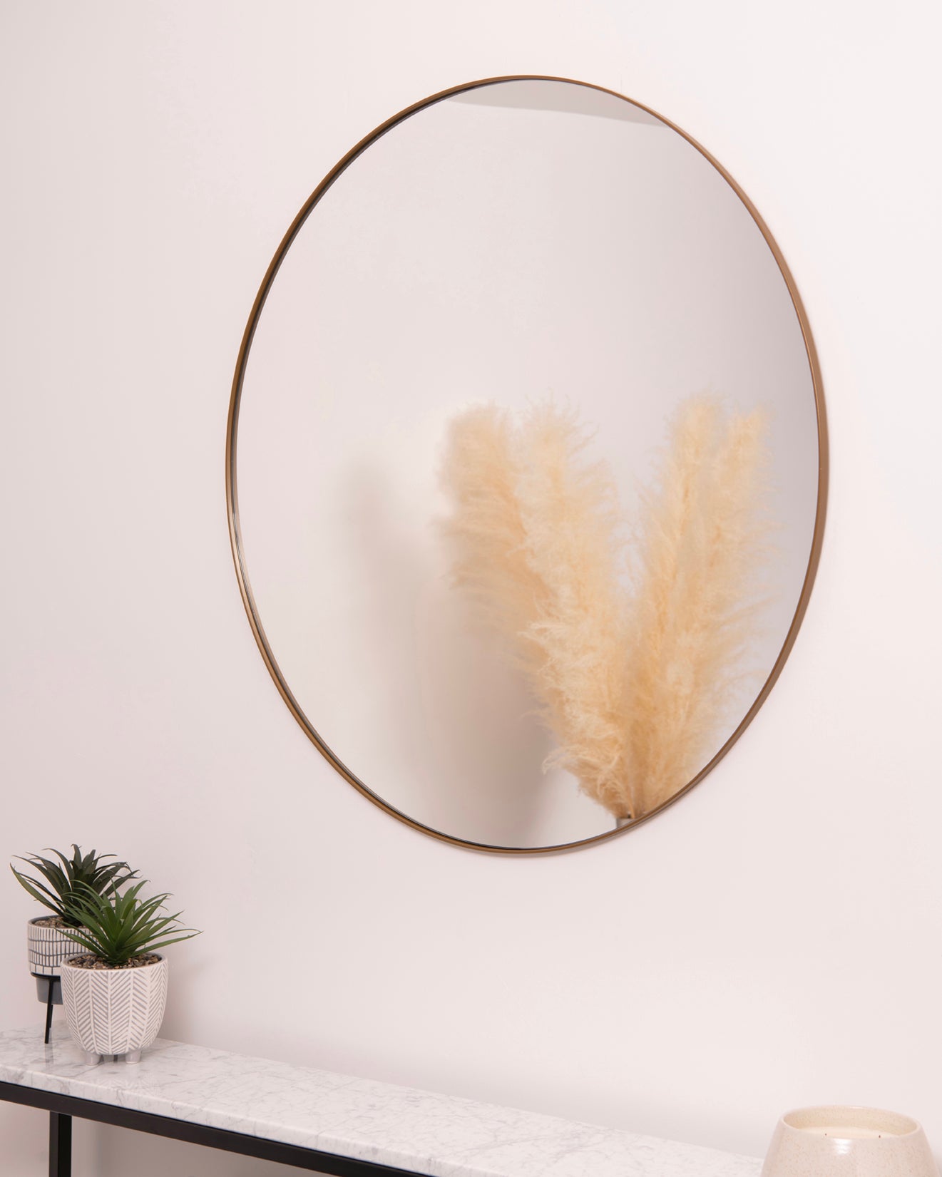 Large Round Wall Mirror- RESS Furniture Ltd. Pearl Gold