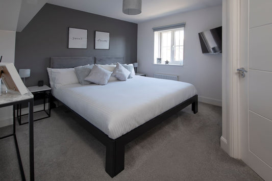 Aluminium Metal King Size Bed Frame - RESS Furniture Ltd. Complete Bed