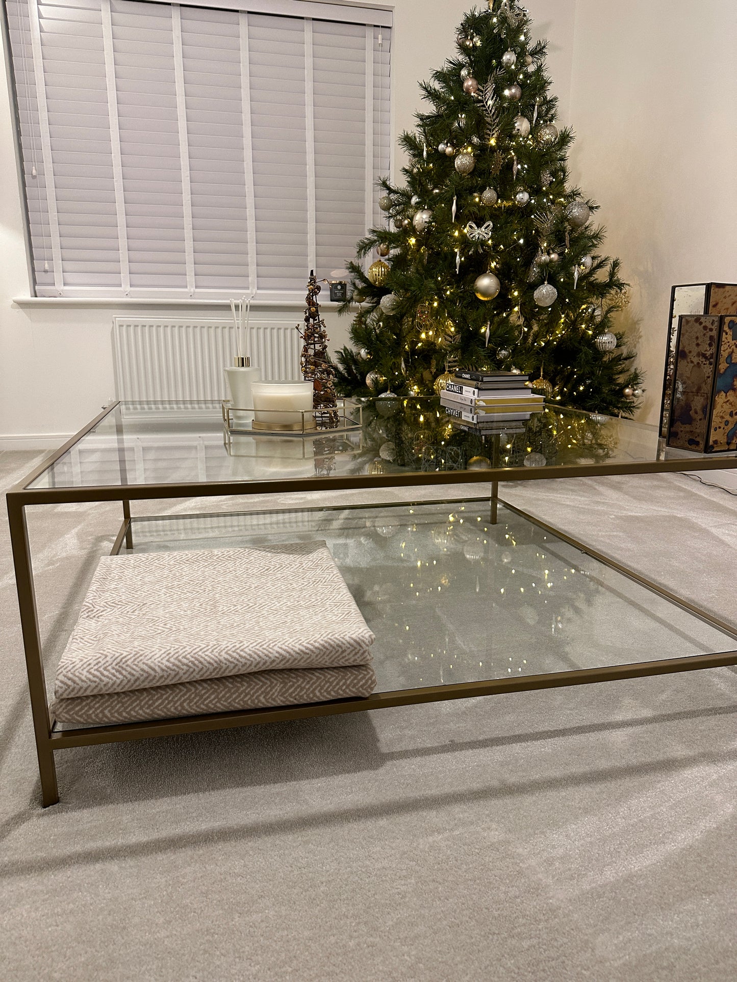Large Square Glass Coffee Table