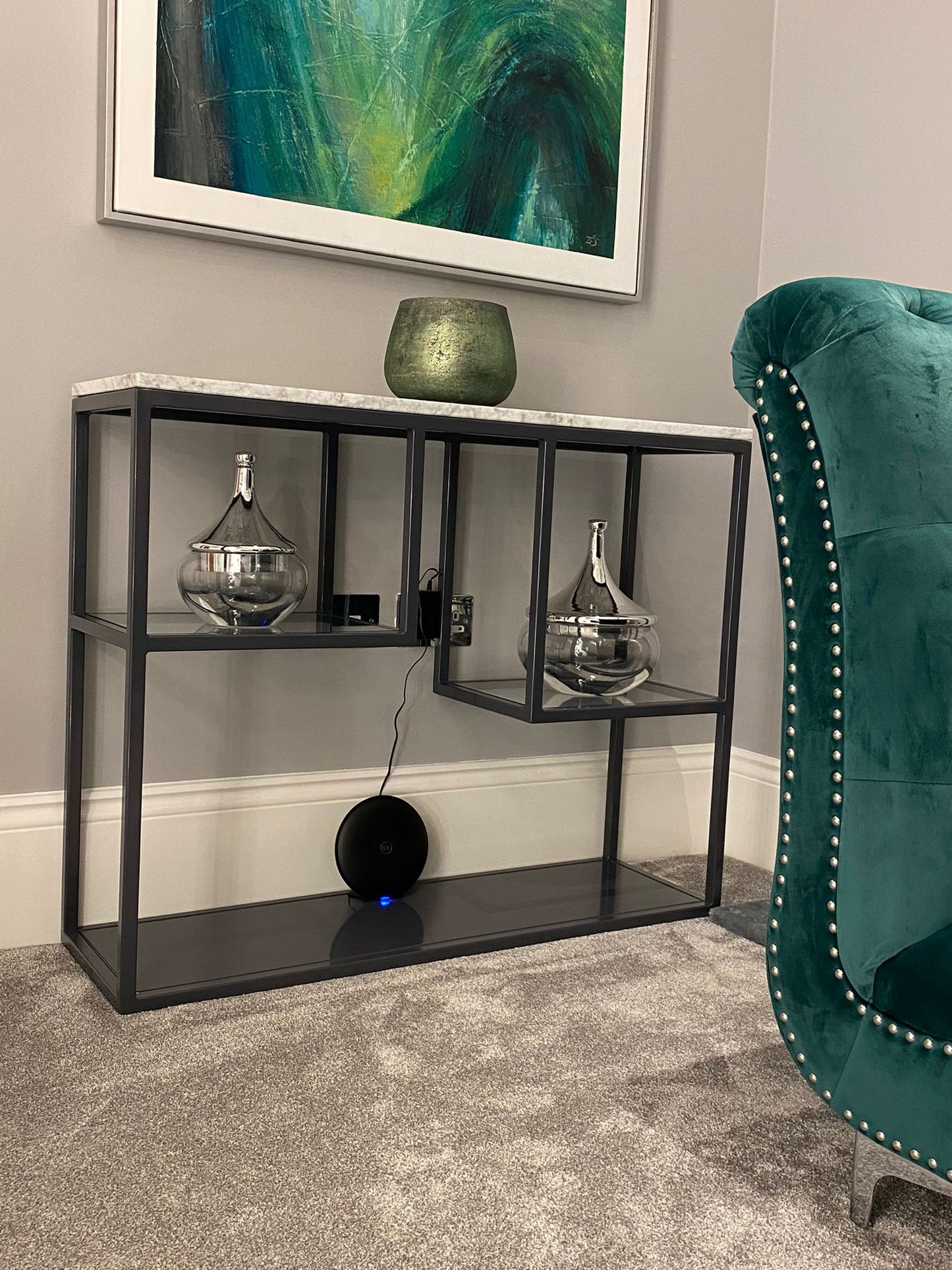 Tiered Shelf Steel Console