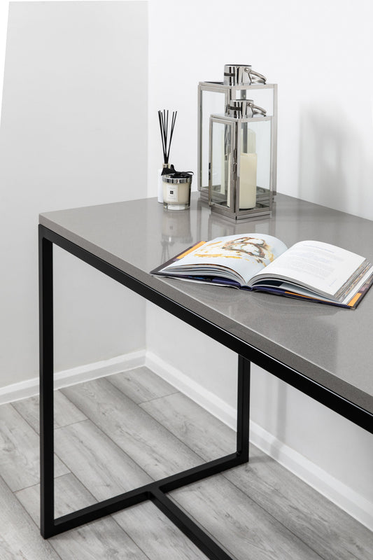 Standalone Grey Marble Steel Breakfast Bar - RESS Furniture Ltd. Decorative Close Up
