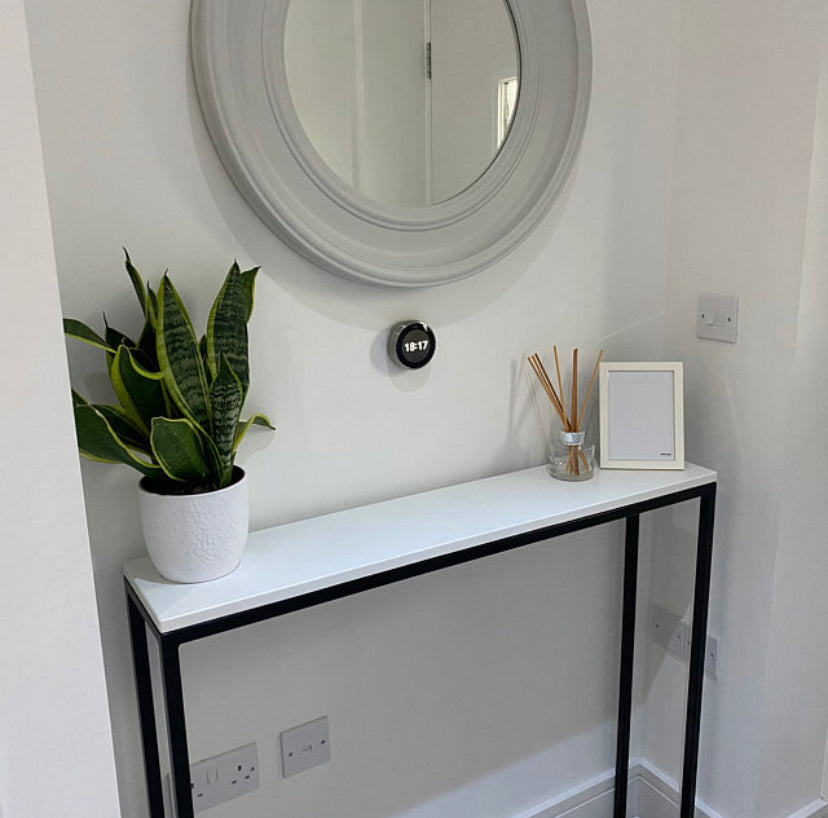 Custom Miami White Marble Topped Console Table - RESS Furniture Ltd