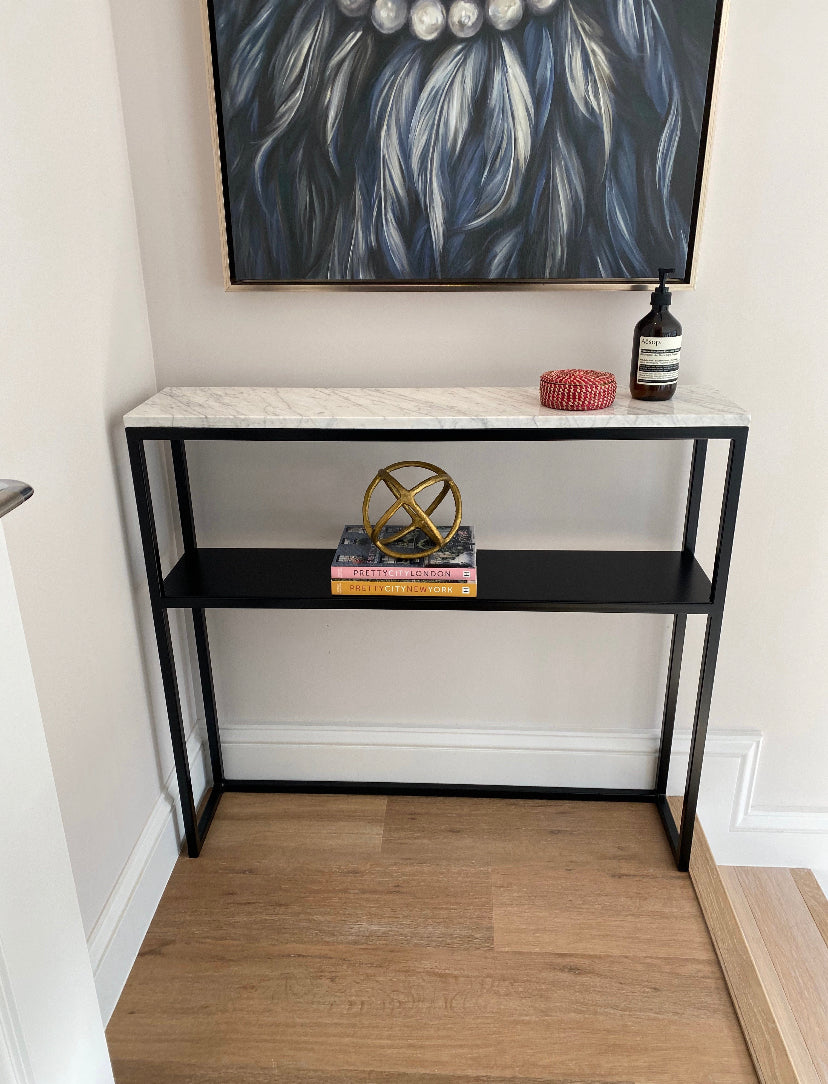 Carrera Marble Console Table with Shelf - RESS Furniture Ltd. Frame View