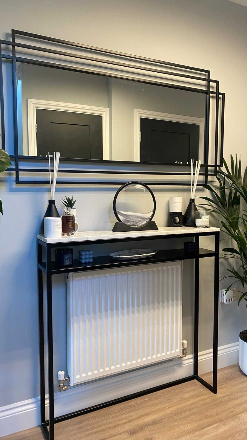 Carrera Marble Console Table with Shelf - RESS Furniture Ltd. Full View