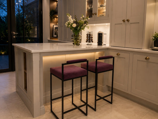 Steel Framed Bar Stools with Backrest