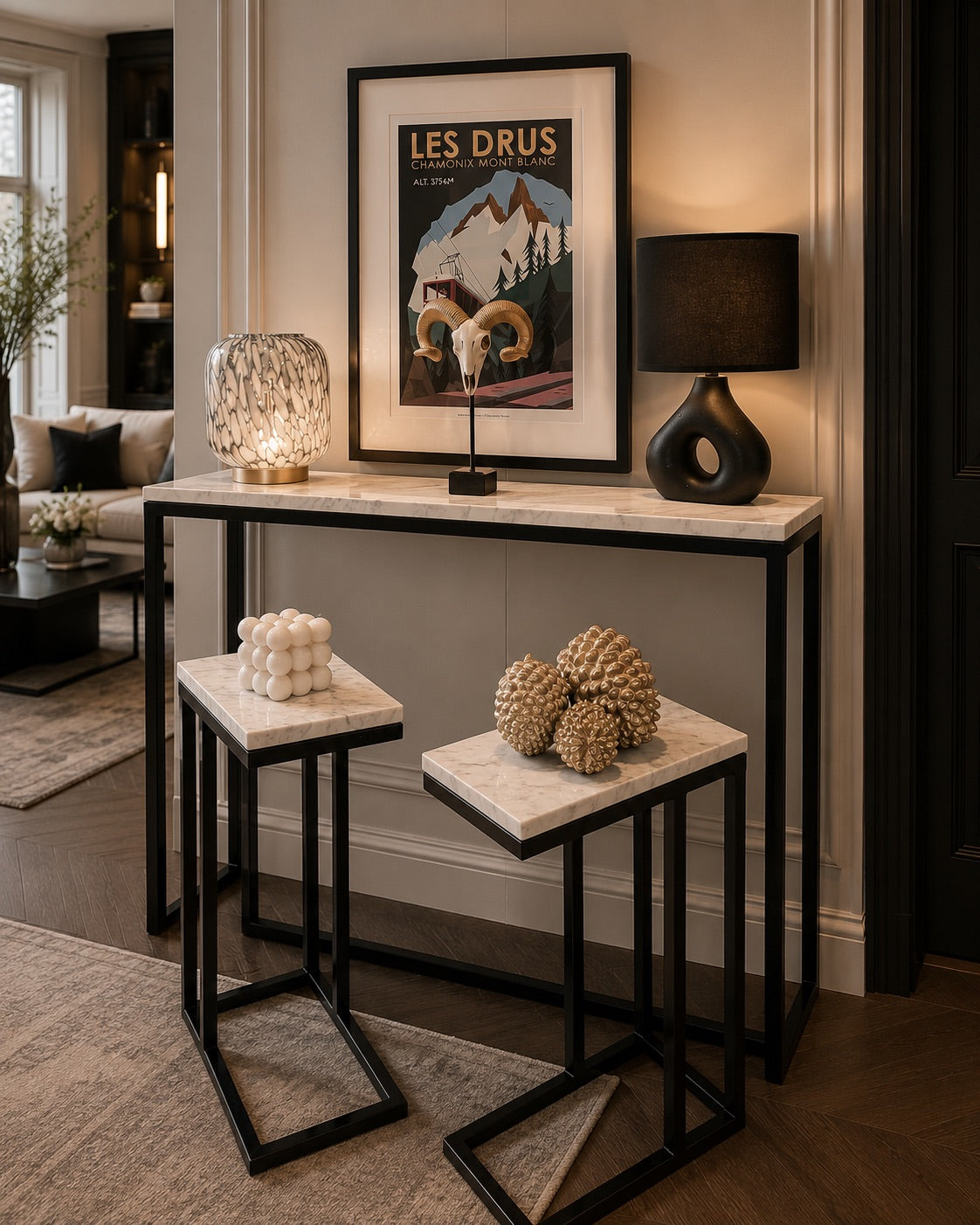 Carrara Marble Console Table